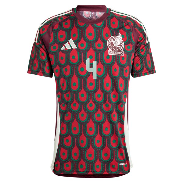Edson Alvarez Mexico National Team adidas 2024 Home Replica Player Jersey - Burgundy/Green