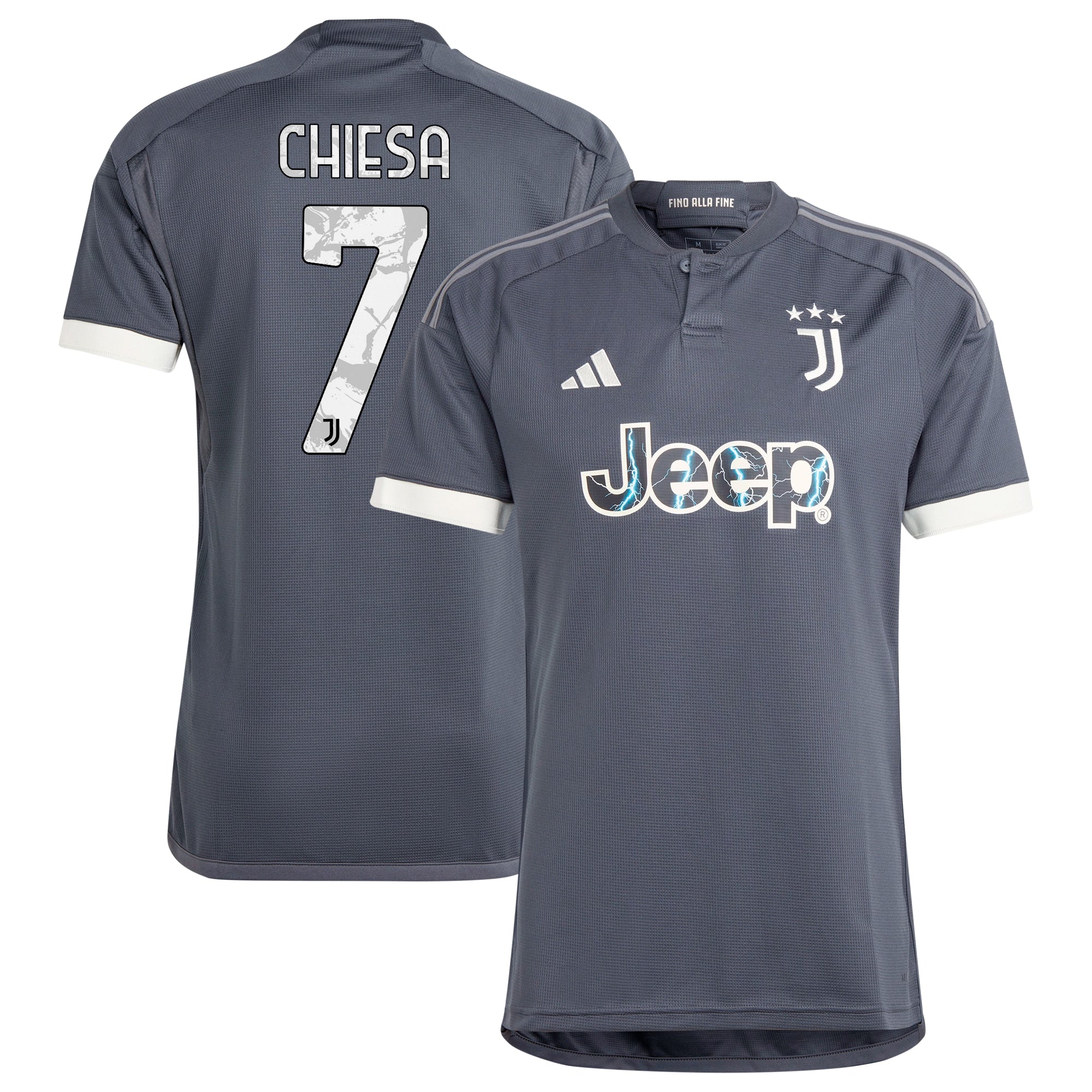 Federico Chiesa Juventus adidas 2023/24 Home Replica Player Jersey - Black/Gray/White