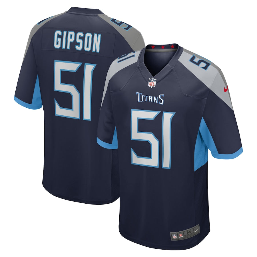 Trevis Gipson Tennessee Titans Nike Team Game Jersey -  Navy