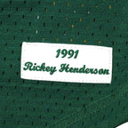 Rickey Henderson Oakland Athletics 1991 Cooperstown Mesh Batting Practice Jersey - Green