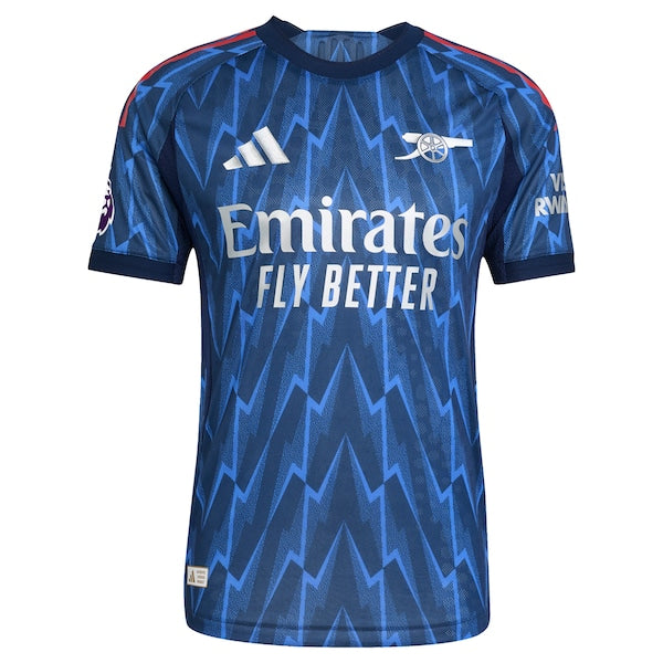 Arsenal adidas 2025/26 Away Authentic Jersey with Patch - Blue/Red