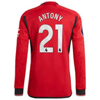Antony Manchester United adidas 2023/24 Home Authentic Long Sleeve Player Jersey - Red
