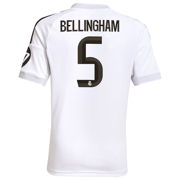 Jude Bellingham Los Merengues adidas Youth 2025/26 Home Replica Jersey - White/Blue