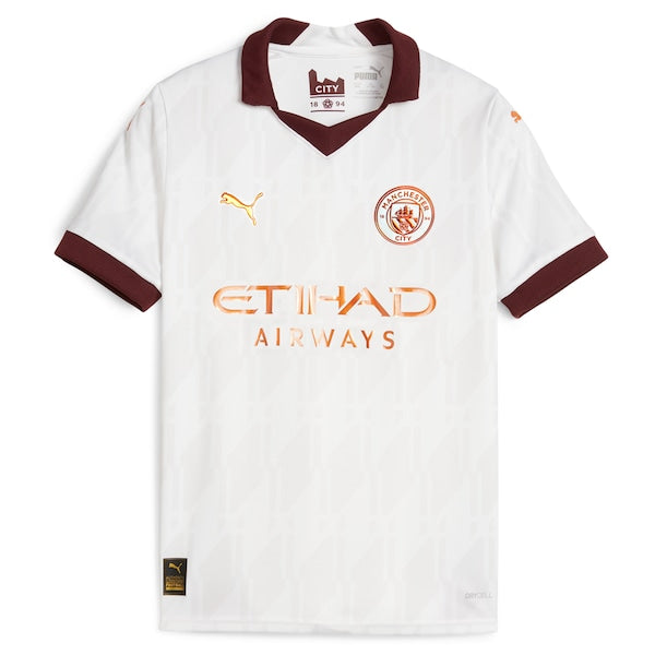 Jack Grealish Manchester City Puma Youth 2023/24 Away Replica Jersey - White