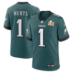 Jalen Hurts Philadelphia Eagles Nike Super Bowl LIX Game Player Jersey - Midnight Green
