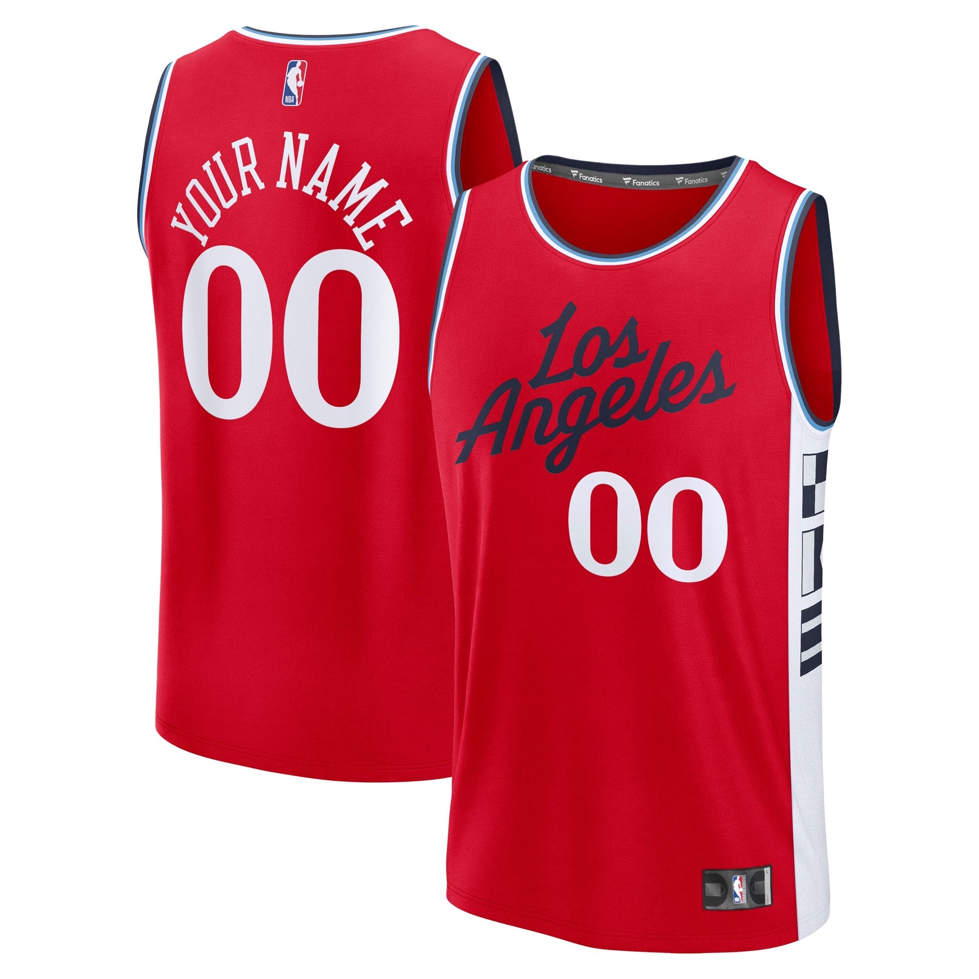 LA Clippers  Fast Break Custom Jersey - Association Edition - White/Navy/Red