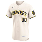 Milwaukee Brewers Nike Home Elite Custom Jersey - Cream