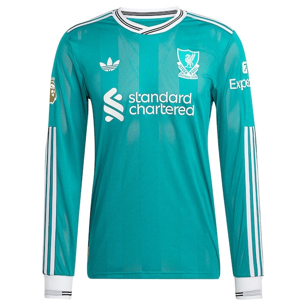 Liverpool adidas 2025/26 Third Authentic Long Sleeve Custom Jersey - Green