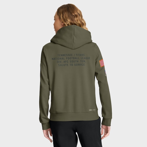 Tennessee Titans Nike Women's 2025 Salute to Service Sideline Standard Issue Dri-FIT Hoodie - Olive