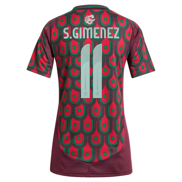 Santiago Giménez Mexico National Team adidas Women's 2024 Home Replica Player Jersey - Burgundy