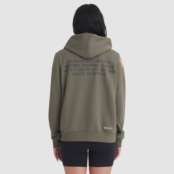 Jacksonville Jaguars Nike Women's 2025 Salute to Service Sideline Standard Issue Dri-FIT Hoodie - Olive