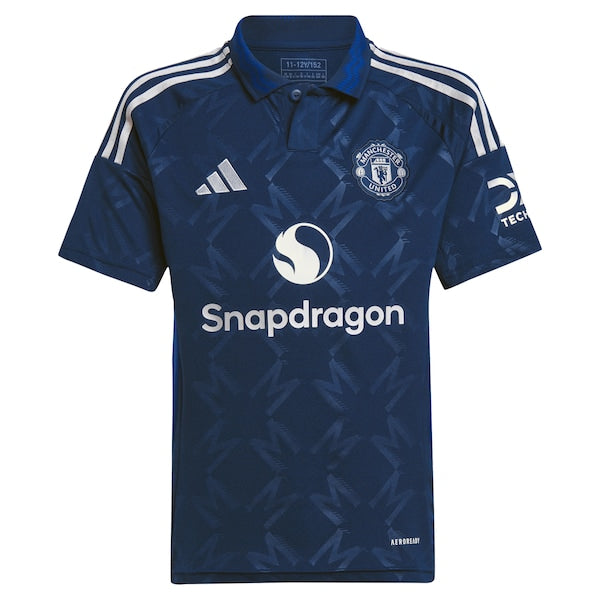 Manchester United adidas Youth 2024/25 Away Replica Custom Jersey - Navy