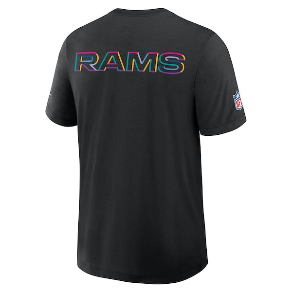 Los Angeles Rams Nike 2025 NFL Crucial Catch Tri-Blend Dri-FIT T-Shirt - Black