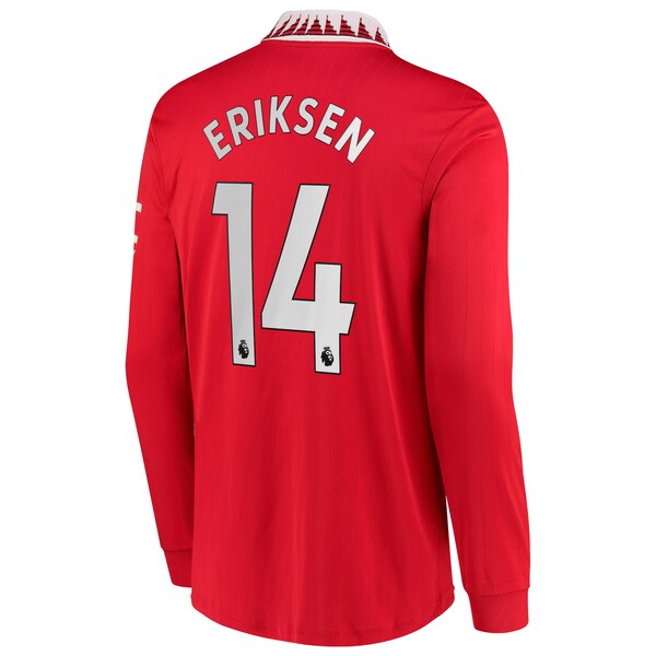 Christian Eriksen Manchester United adidas 2022/23 Home Replica Long Sleeve Jersey - Red