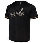 Giannis Antetokounmpo Milwaukee Bucks Profile Big & Tall Name & Number Button-Up Jersey - Black