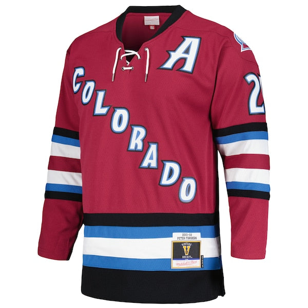 Peter Forsberg Colorado Avalanche  2001/02 Alternate Captain Blue Line Player Jersey - Maroon