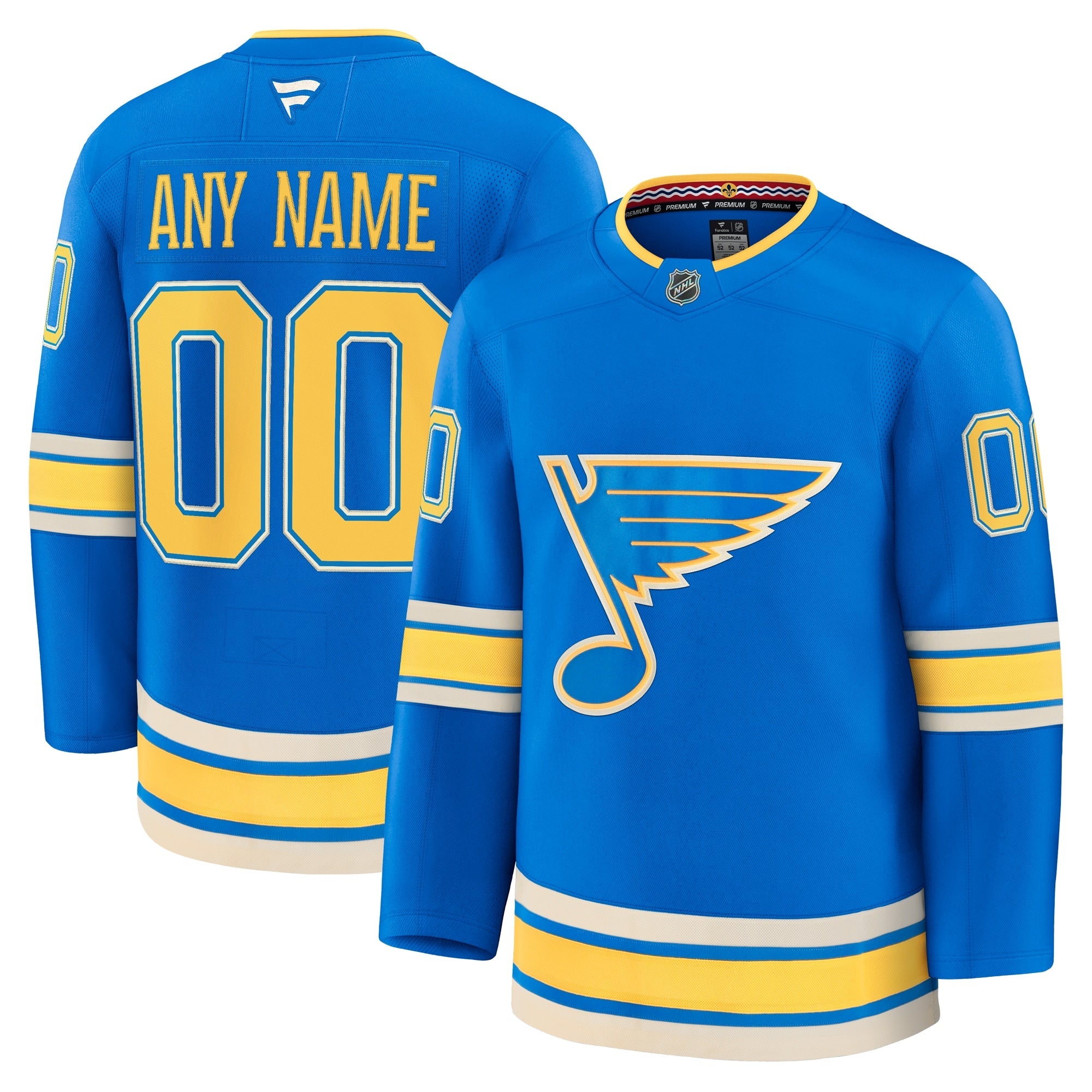 St. Louis Blues  Away Premium Custom Jersey - White/Blue