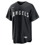 Los Angeles Angels Nike Lights Out Replica Jersey - Black