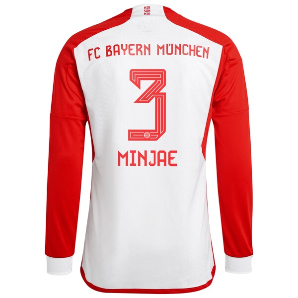 Kim Min-jae Bayern Munich adidas 2023/24 Home Replica Long Sleeve Jersey - White