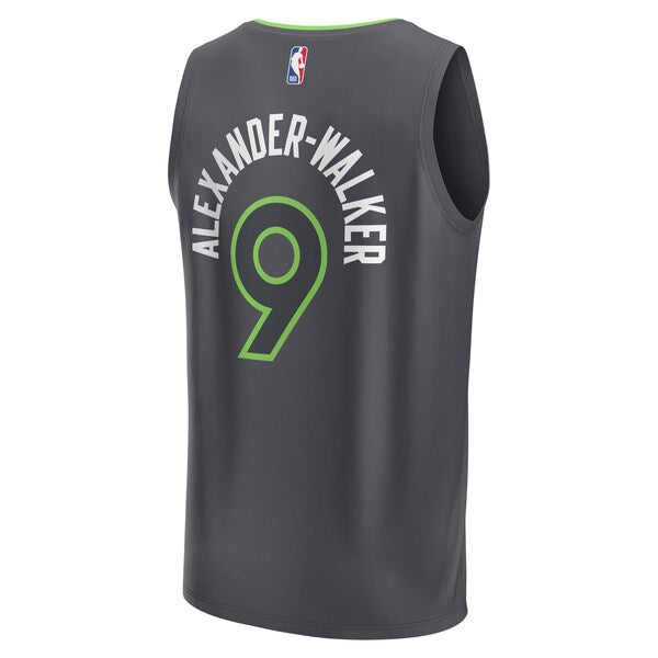 Nickeil Alexander-Walker Minnesota Timberwolves  Fast Break Replica Player Jersey - Statement Edition - Black