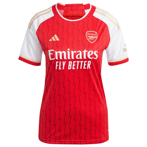 Declan Rice Arsenal adidas Women's 2023/24 Home Replica Player Jersey - Red/Green/Yellow