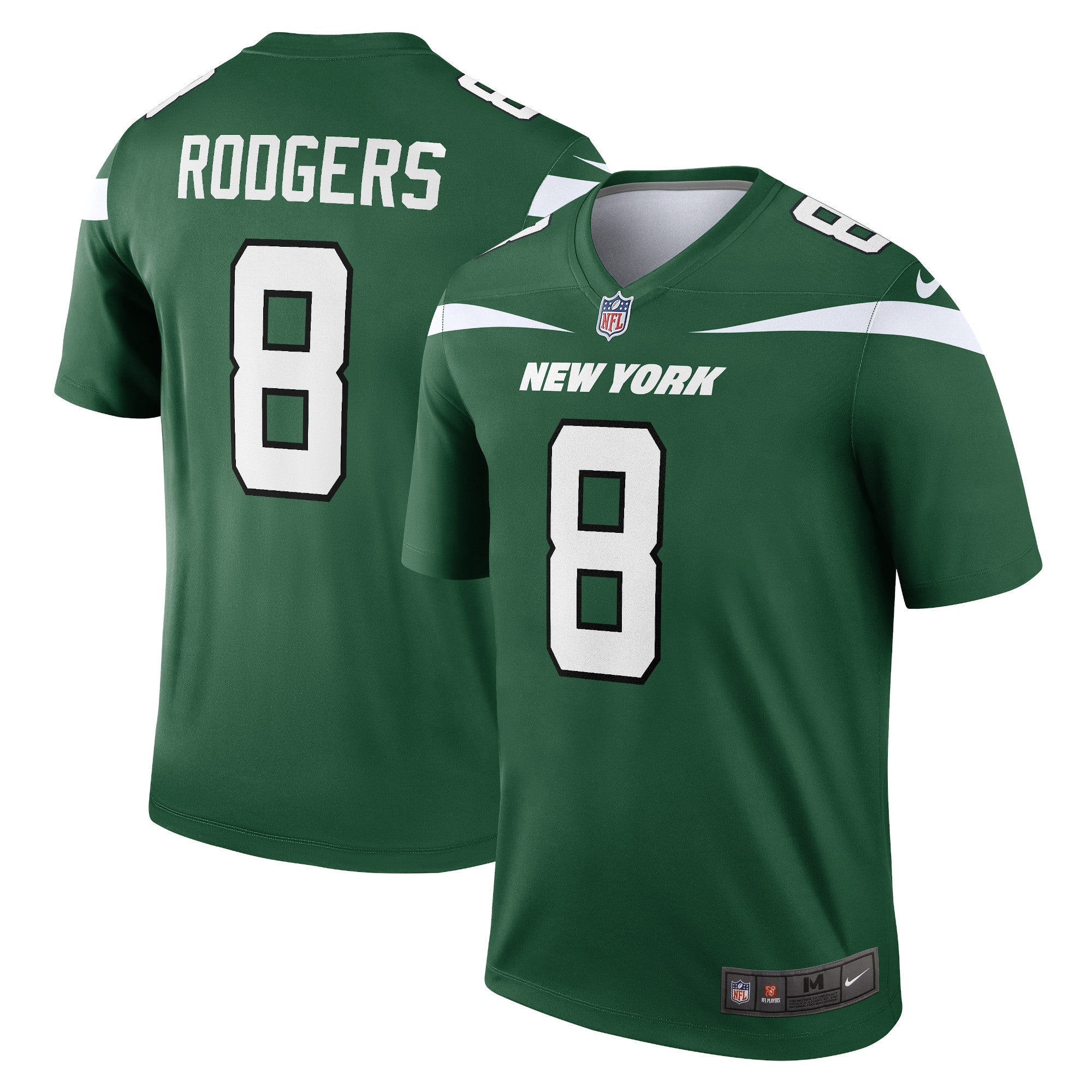 Aaron Rodgers New York Jets Nike Men's Alternate Legend Player Jersey - Spotlight White/Black/Green