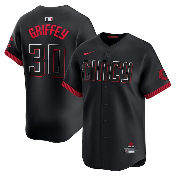 Ken Griffey Jr. Cincinnati Reds Nike City Connect Retired Limited Player Jersey - Black