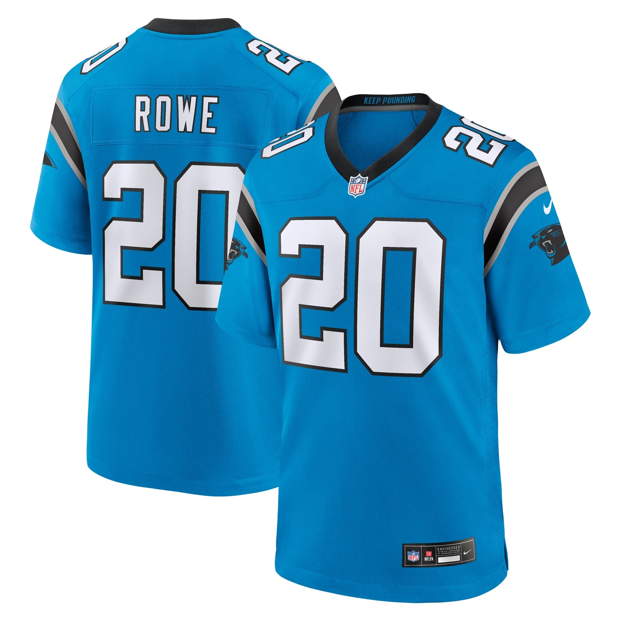 Eric Rowe Carolina Panthers Nike Game Jersey - Black/Blue