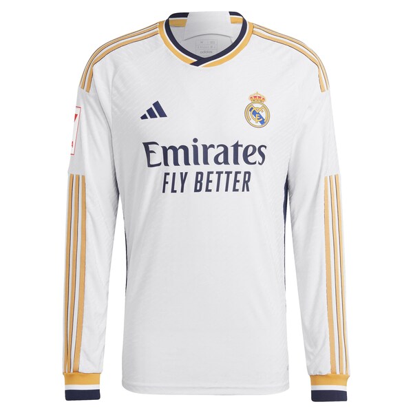 Vini Jr. Los Merengues adidas Home 2023/24 Authentic Long Sleeve Jersey - White