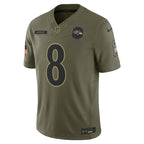 Lamar Jackson Baltimore Ravens Nike 2025 Salute to Service Limited Jersey - Olive