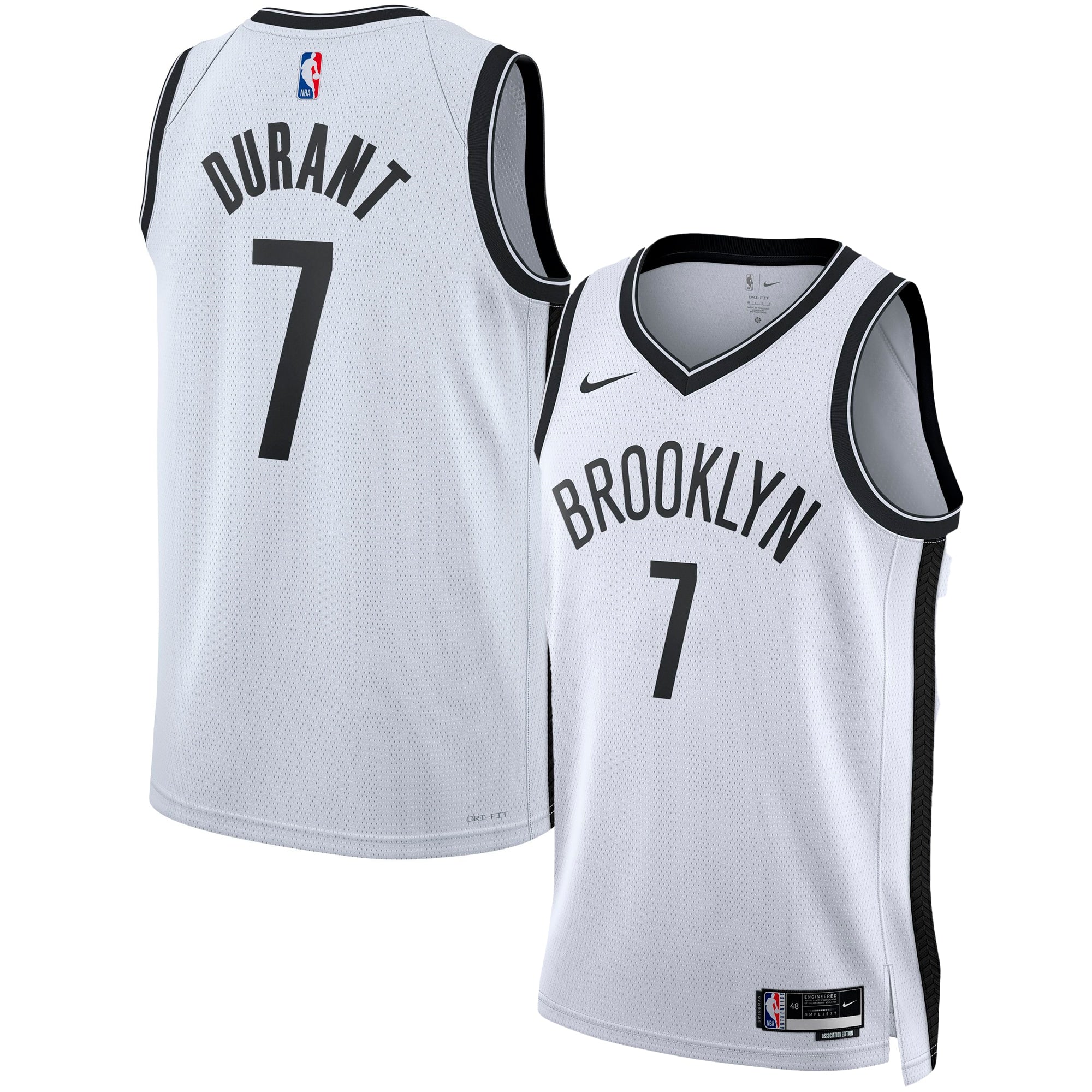Kevin Durant Brooklyn Nets Nike Unisex Swingman Jersey - Icon Edition - Black/White