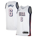 LeBron James Men's USA Basketball Nike Unisex 2024 Swingman Player Jersey - White