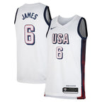 LeBron James Men's USA Basketball Nike Unisex 2024 Swingman Player Jersey - White