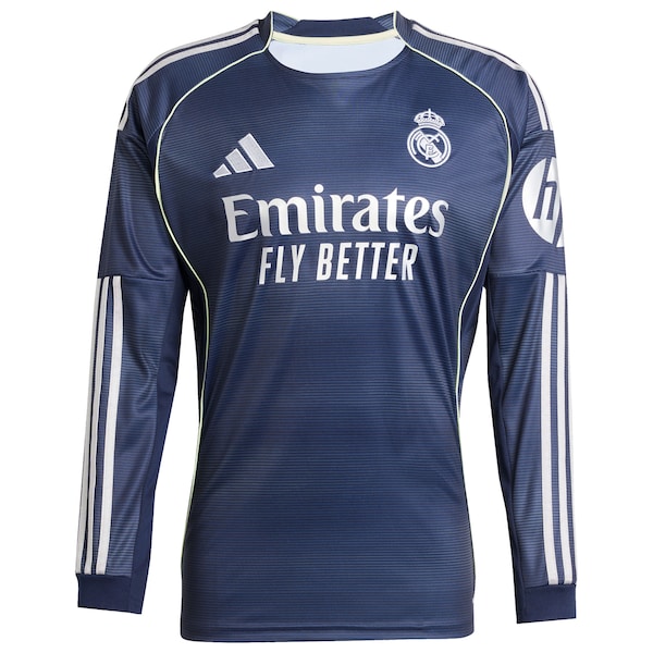 Kylian Mbappé Los Merengues adidas 2025/26 Away Replica Long Sleeve Player Jersey - Blue/White