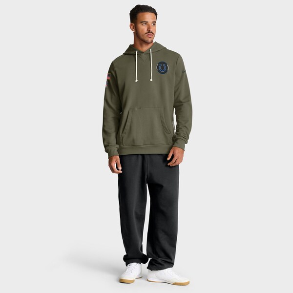 Indianapolis Colts Nike 2025 Salute to Service Sideline Standard Issue Dri-FIT Hoodie - Olive