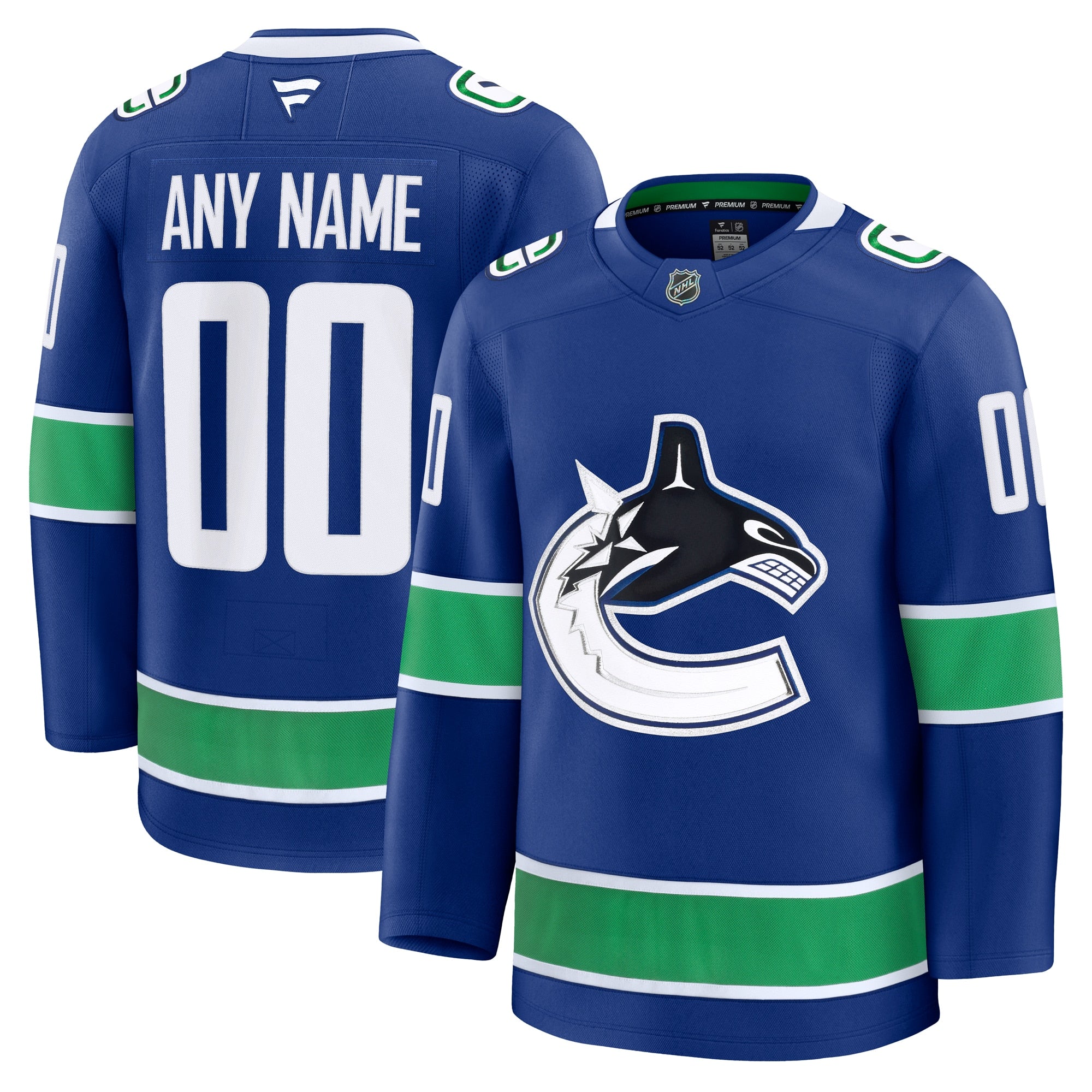 Vancouver Canucks  Away Premium Custom Jersey - White/Blue