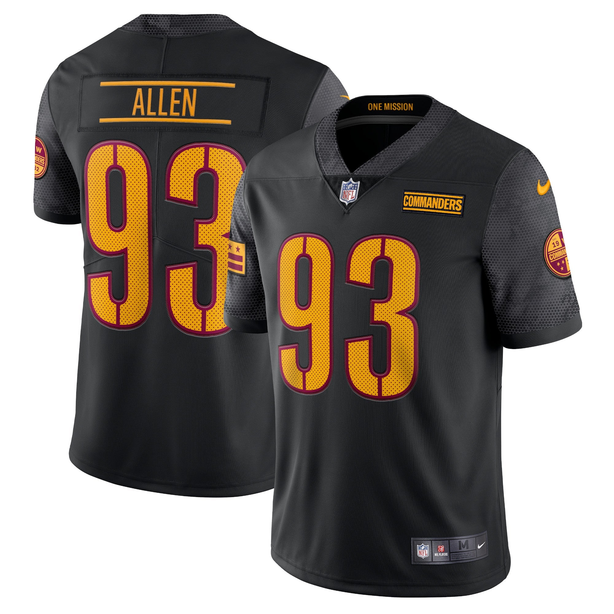 Jonathan Allen Washington Commanders Nike Vapor Limited Jersey - Burgundy/Black