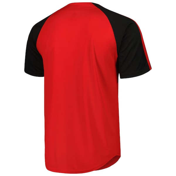 Cincinnati Reds Stitches Button-Down Raglan Fashion Jersey - Red