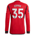Jonny Evans Manchester United adidas 2023/24 Home Authentic Long Sleeve Player Jersey – Red