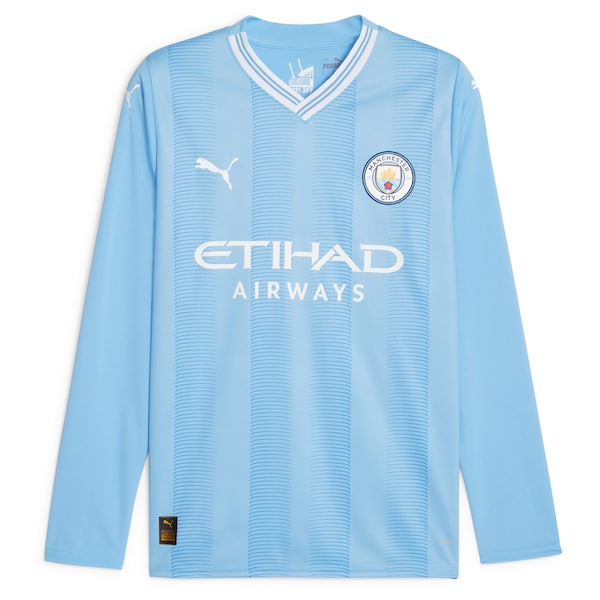 Jack Grealish Manchester City Puma 2023/24 Home Replica Player Long Sleeve Jersey - Sky Blue