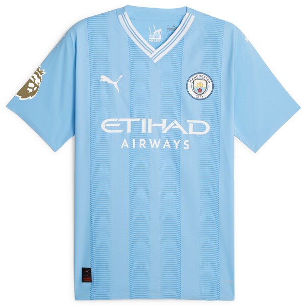 Manchester City Puma 2023/24 English Premier League Champions Authentic Jersey - Sky Blue
