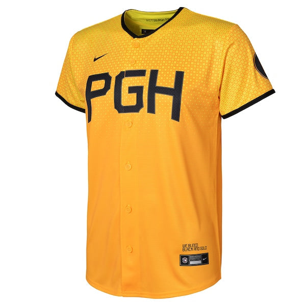 Pittsburgh Pirates Nike Youth 2023 City Connect Replica Jersey - Gold