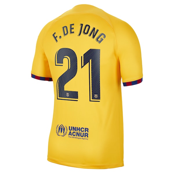 Frenkie de Jong Barcelona Nike 2022/23 Fourth Breathe Stadium Replica Player Jersey - Yellow