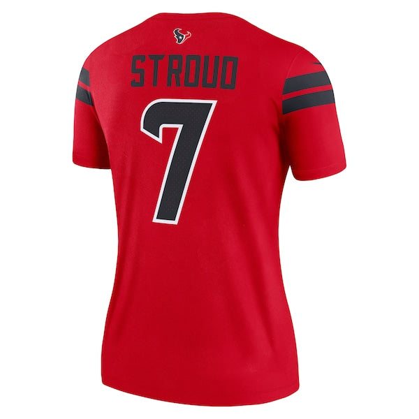 C.J. Stroud Houston Texans Nike Women's Alternate Legend Player Performance Top -  Red/Navy