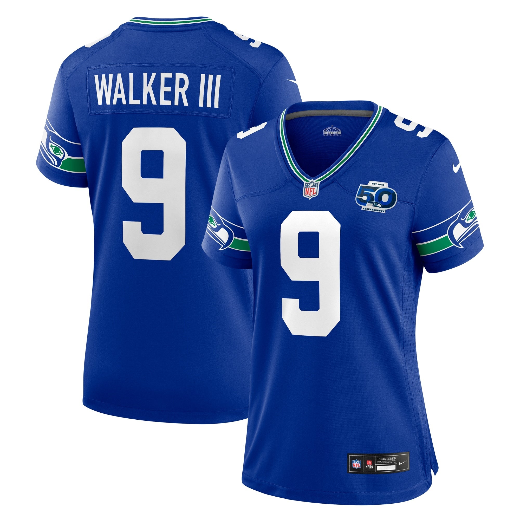 Kenneth Walker III Seattle Seahawks Nike Women's 50th Season Game Jersey - College Navy/Royal