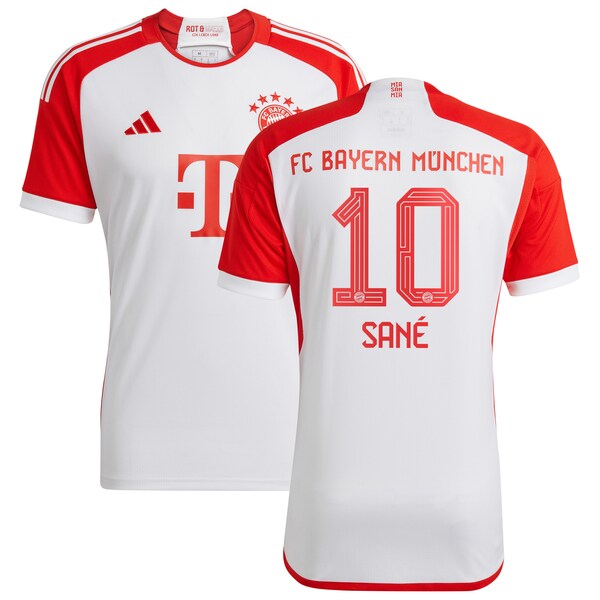 Leroy Sané Bayern Munich adidas Youth 2023/24 Home Replica Jersey - White/Green
