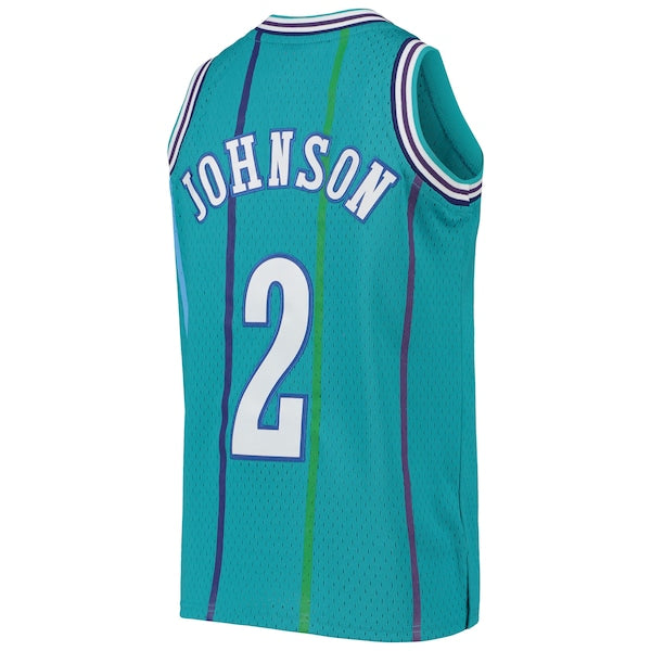 Larry Johnson Charlotte Hornets  Youth 1992/93 Hardwood Classics Swingman Jersey - Teal