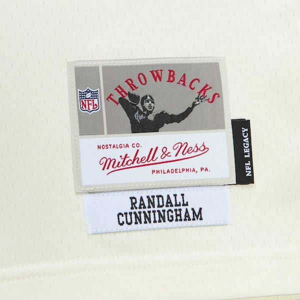 Randall Cunningham Philadelphia Eagles Chainstitch Legacy Jersey - Cream