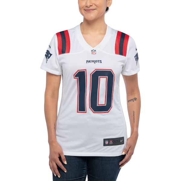 Mac Jones New England Patriots Nike Women's Player Jersey - White/Navy