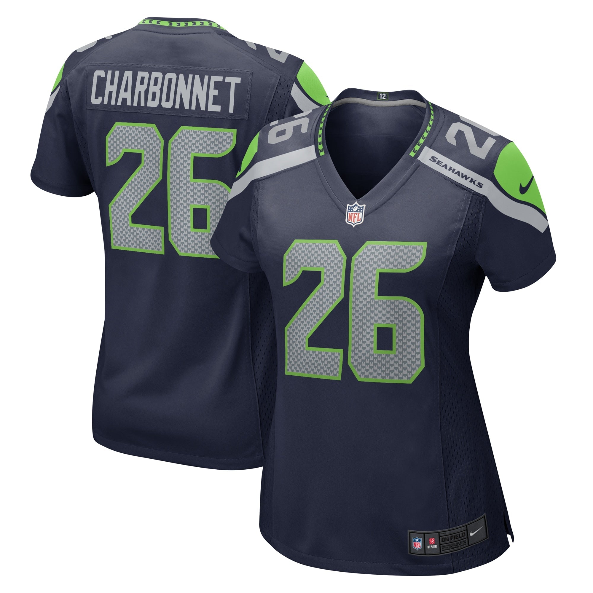 Zach Charbonnet Seattle Seahawks Nike Women's Team Game Jersey -  College Navy/Navy